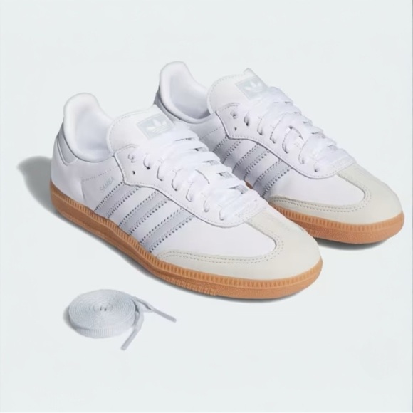 Adidas OG Samba Cloud White / Halo Blue / Off white Women’s Sneakers size 6.5 - Picture 11 of 16